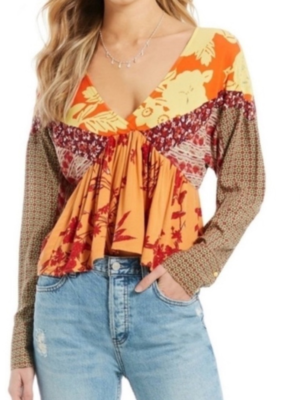 NWOT Free People Aloha State of Mind Blouse Size XS